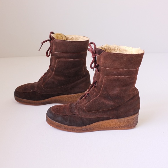 vintage brown suede boots | vtg 1960s brown boots - Picture 8 of 16